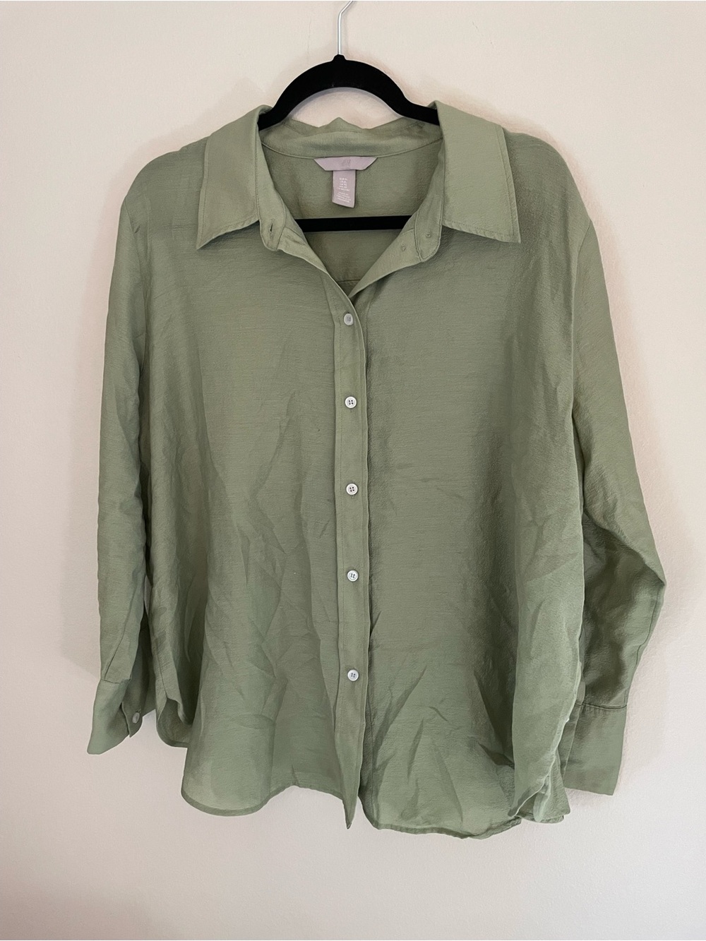 H&M Sage Green Button-Down Woman’s Size XL